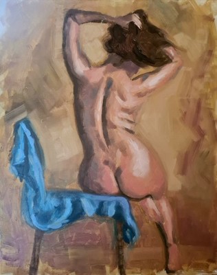 GEMÄLDE - AKT - EROTIK - EXPR- REALISMUS - UNIKAT - Öl auf Leinwand 50 x 40cm
