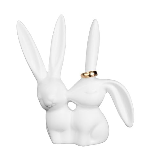Creative Co-Op Keramik Hase Kaninchen Ring Halter - Bild 2 von 8