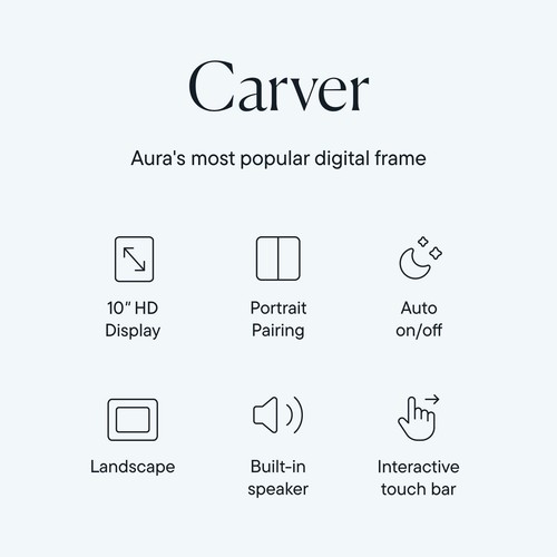 Carver HD WiFi Digital Picture Frame, 10.1”, Add Photos with App, Free Unlimi... - Picture 2 of 8