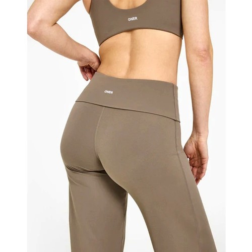 Oner Active Moss Brown SoftMotion Fold Over Straight Leg Bottoms Size L Regular - Picture 2 of 7