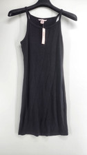 Victoria's Secret Small Black Luxe Ribbed Modal Mini Slip Dress NWT