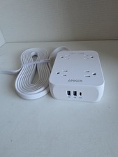 Anker Power Strip with 2000J Surge Protector, Flat Plug 5FT, Shell White