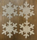 SET OF 4 Christmas Snowflake Beaded Placemats Centerpiece Charger Tahari 15" NEW