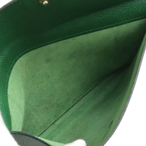 Auth DELVAUX Clutch Bag Letter Case Green Leather - 56179a - Picture 5 of 15