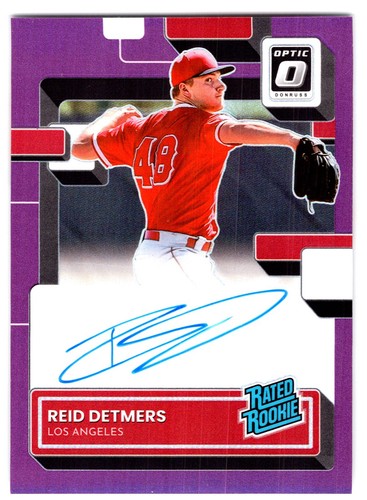 Reid Detmers 2022 Donruss Optic Purple Prizm Rated Rookie Auto /100 ANGELS - KD