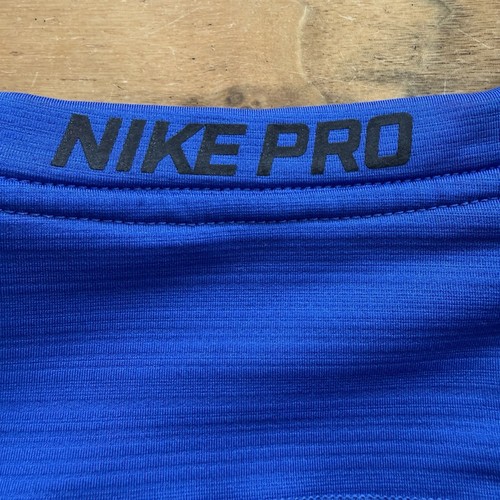 Nike PRO Shirt Hyperwarm Men’s Size Medium Blue Crew Neck Athletic Sports Gym - Picture 7 of 11