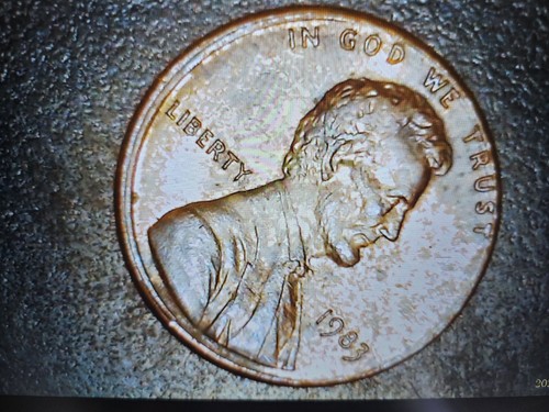 1983 NMM Linc. Cent W/ Extreme Collar Strike Off Center Err. Obv. RB ***** - Picture 3 of 8