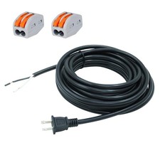 25FT Replacement Power Cord 16 Gauge Polarized 2 Prong Plug Pigtail 2 Wire Ro...