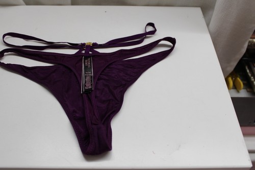 Sissy Prissy Purple& Gold VS Royal Satin Princess Cage Cheeky Panties S/P - Picture 8 of 8