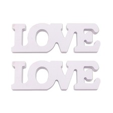  2 Pcs Engagement Party Decorations Wedding Table Wooden Letter Ornament