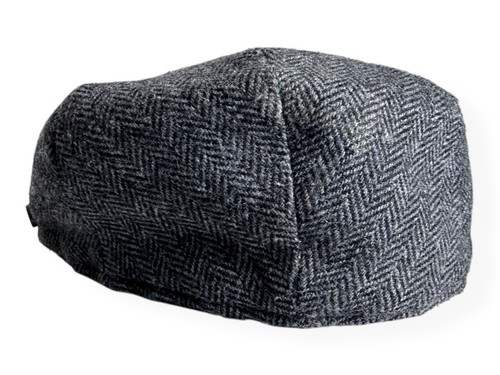 Man of Aran Hat Cap Mens Medium 58cm Grey Herringbone Wool Blend Newsboy Retro - Picture 7 of 24