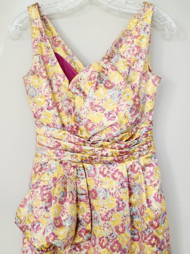 Zac Posen Target 20th Anniversary Metallic Brocade Draped Bow Party Dress Size 3 - Picture 4 of 7