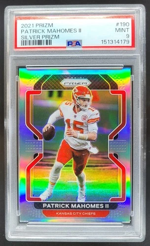 2021 Panini Prizm Patrick Mahomes II Silver #190 PSA 9 Kansas City Chiefs JT4