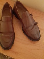 Zara Leather Monk Strap Men's Shoes Size EU 43, Brown Dress Shoes.