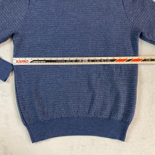 Joseph Abboud Sweater Mens L Large Blue Extra Fine Merino Wool Long Sleeve - Picture 6 of 8