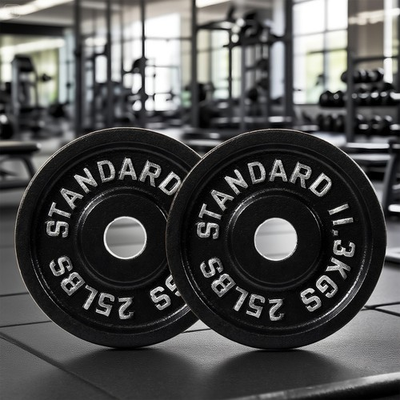 #ad EDX Solid Cast Iron Olympic Weight Plate – 2 Inch Center Hole 25LBS 2 Pack $38.89