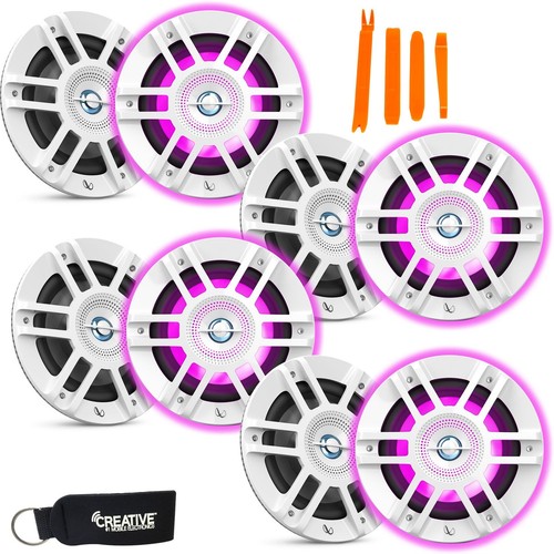 Infinity Marine KAPPA6120M White 6.5" Premium 2 way RGB LED Coaxial Speakers