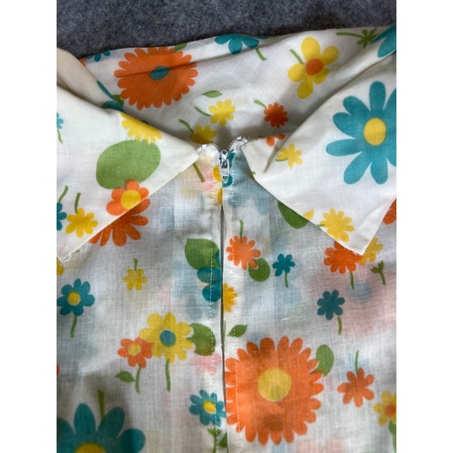 Vintage 60s 70s Floral Dress Large Puff Sleeves Pleated Retro Boho Cottagecore - Picture 3 of 7