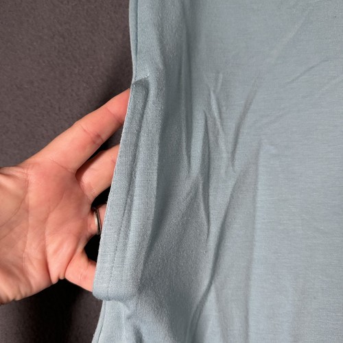 Time and Tru Kleid Damen mittelblau Kurzarm V-Ausschnitt Freizeit Stretch Taschen - Bild 3 von 13