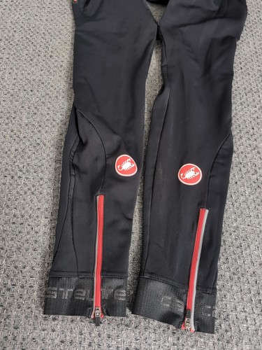CASTELLI Mens Large Cycling Tights Black Active Lined ROSSOCORSA - Picture 2 of 11