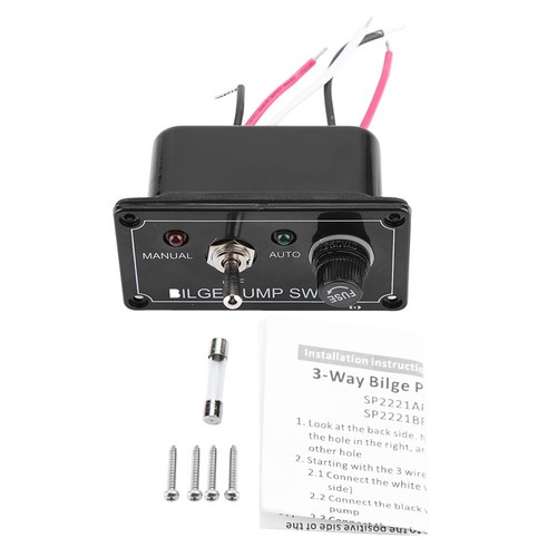 12V DC LED Indicator Bilge Pump Switch Panel Manual / Off / Auto Auto For Boat - Picture 2 of 7
