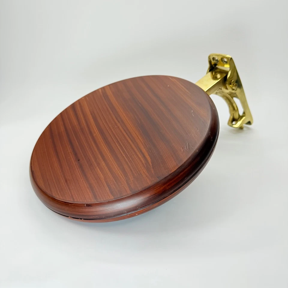 Silla de asiento de barco plegable vintage de latón y madera marina náutica Foto 3 de 4