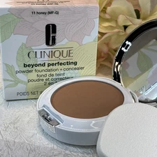 CLINIQUE BEYOND PERFECTING POWDER FOUNDATION + CONCEALER - 11 Honey FS NIB Free