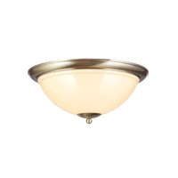 Deckenleuchte Glas Messing E27 Rund Ø 50,8 Cm In Antik Champagner 3-Flammig