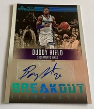 2016-17 Panini Studio Buddy Hield Sacramento Kings Breakout Auto Teal RC /15
