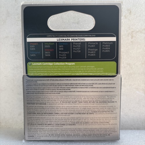 Lexmark #100XL High Yield Magenta Ink Cartridge 14N1070 Genuine New Sealed Box - Picture 2 of 2
