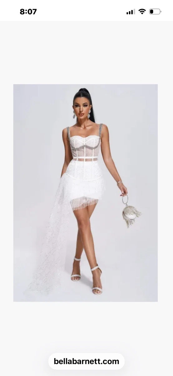 bodycon dress with sheer overlay Long-Sleeve Bodycon Mini Dress | Regular main image 1