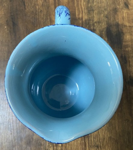 Vintage Made in Italy Blue Glazed Stoneware Pitcher - Picture 8 of 8
