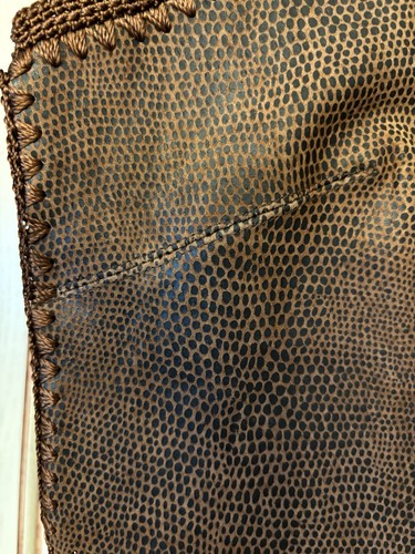 Vintage seltene Damen Leder Häkel Western Boho Weste Medium - Bild 7 von 17
