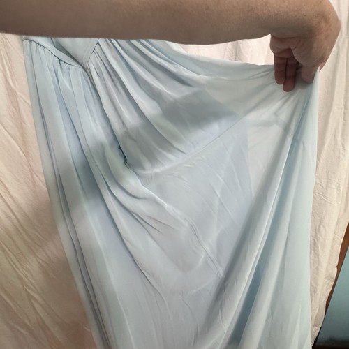 Azazie “Cora” Size 0 Sky Blue Bridesmaid Dress A-Line Pleated Chiffon Spag St - Bild 10 von 12