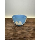 Vintage Wedgwood Blue Jasper Ware Bowl England 1800s Figures Tree Decor 3"