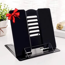  1PC Desk Book Stand Metal Reading Rest Book Holder Adjustable Cookbook Black