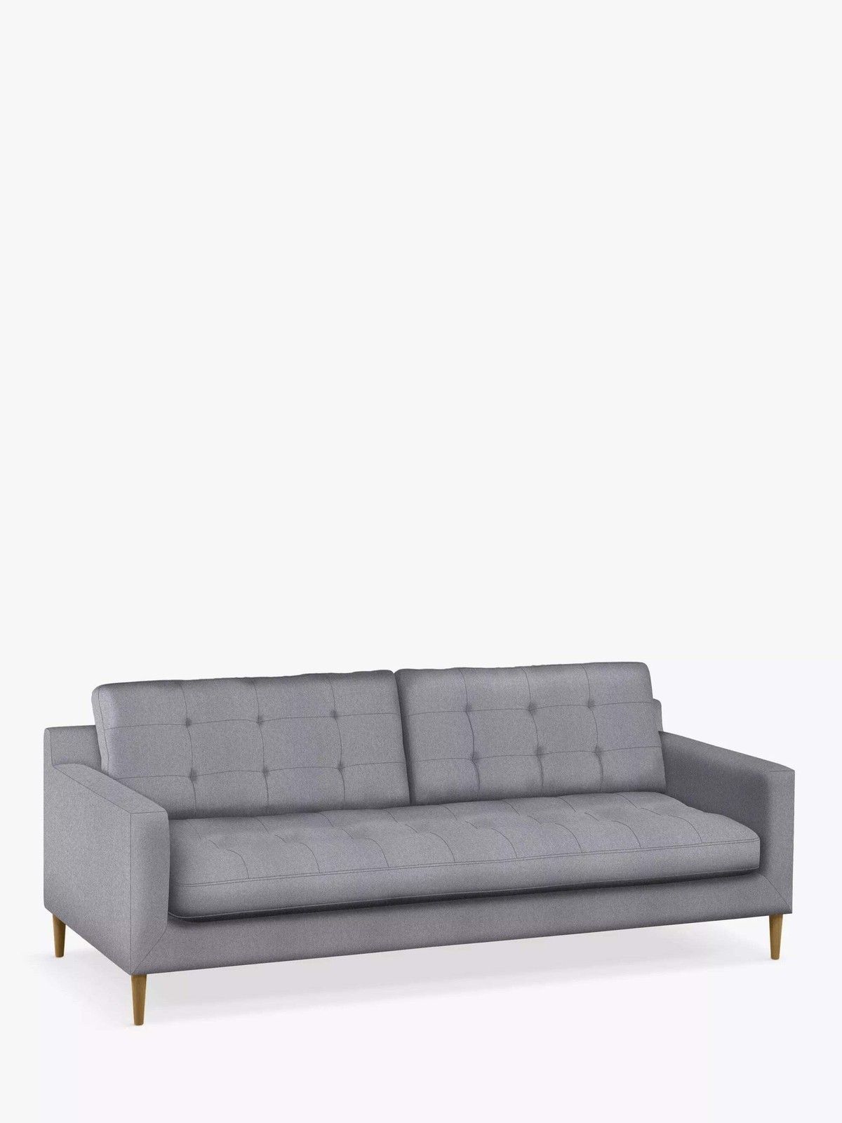 John Lewis Sofa Draper II Large 3 Seater Brushed Tweed Grey