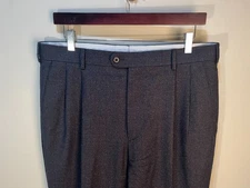 Zanella Men's blue and gray 100% Wool pleated dress Pants 34 X 34 EUC