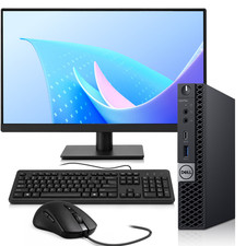Dell 7060 Micro PC i5-8th 16GB RAM 256GB SSD 24" LED Built-in WiFi Window 11 Pro