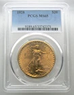 1928 $20 Gold Saint Gaudens Double Eagle PCGS MS65