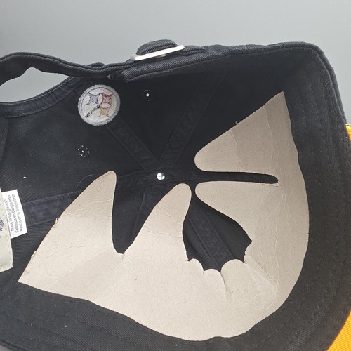 Pittsburgh Steelers Hat Cap Adjustable Strap NFL Spellout Black - Picture 9 of 10
