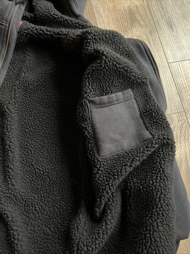Wrangler Workwear Sherpa Foderato Giacca Uomo XL Nero Full Zip Felpa con Cappuccio Resistente - Foto 5 di 10