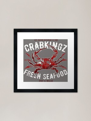 Crabkingz frische Meeresfrüchte - würzig & G gerahmtes Wandbild Poster Leinwanddruck Bild