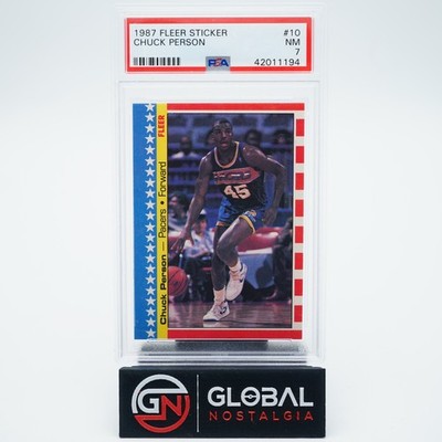 Chuck Person #10 Fleer Sticker 1987 PSA 7