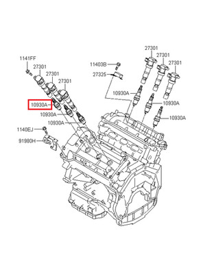 Genuine/OEM 2741023700 PLUG ASSY-SPARK for Hyundai Equus (Centennial)