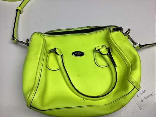 40 BORSA BORSETTA BORSA VINTAGE DONNA DONNA ALLENATORE PELLE verde fluo F34667 - Foto 3 di 14