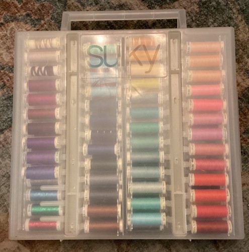 Lot of 89 Machine Embroidery Thread Spools w/Storage Case 9 Metallic Thread - Picture 4 of 4