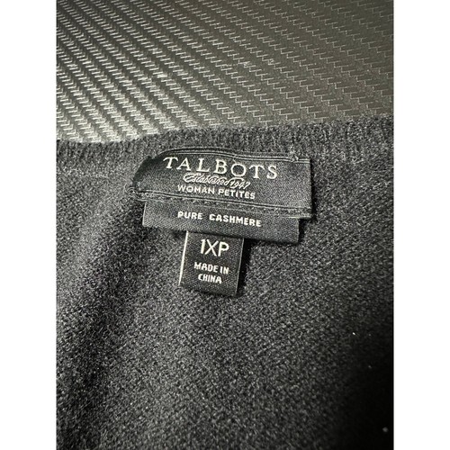 Talbots Cashmere V Neck Sweater Black Size 1X Petite Knit Capsule Classic - Picture 3 of 9
