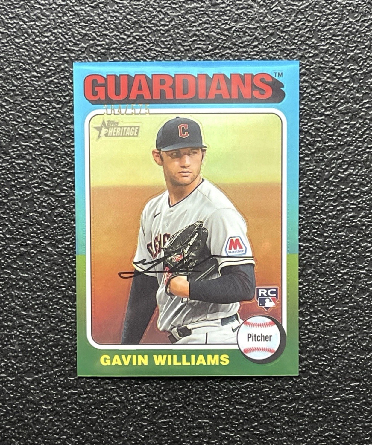 2024 Topps Heritage GAVIN WILLIAMS Rookie Chrome Refractor RC #’d /575 SP!