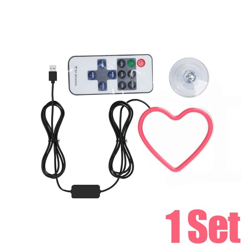 1 Juego USB LED Ventana Coche Brillante Corazón Atmósfera Luz Neón Decoración Interior - Imagen 17 de 17